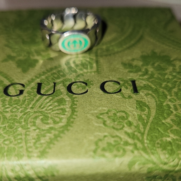 Gucci Sterling Silver Ring with Enamel Accents - Picture 6 of 8
